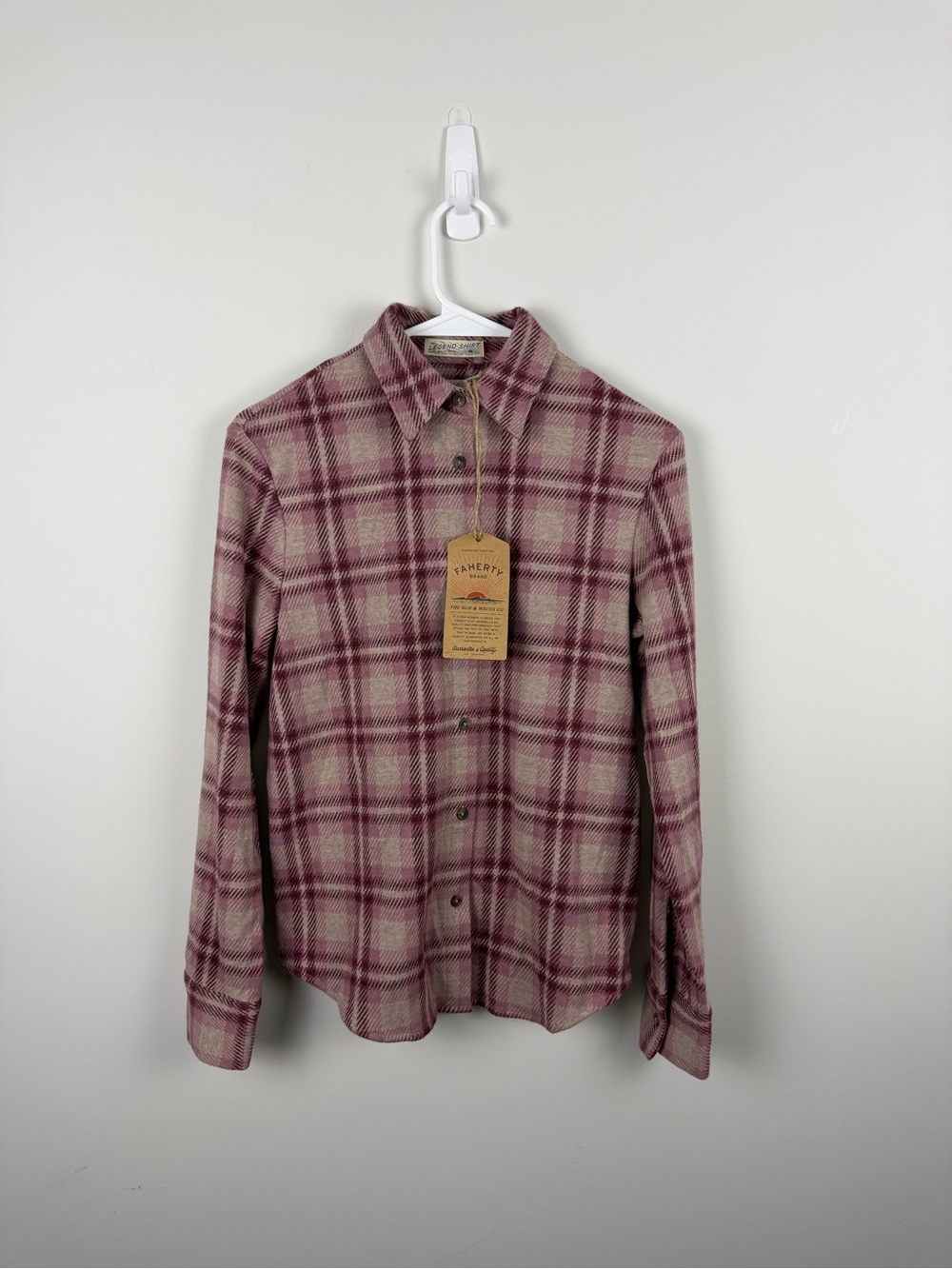 Faherty Mauve Plaid Button-Down Shirt